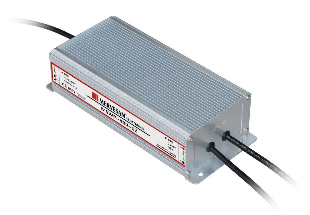Mervesan MT-WP-300-24 24V 12.5A IP67 Su Geçirmez SMPS Güç Kaynağı