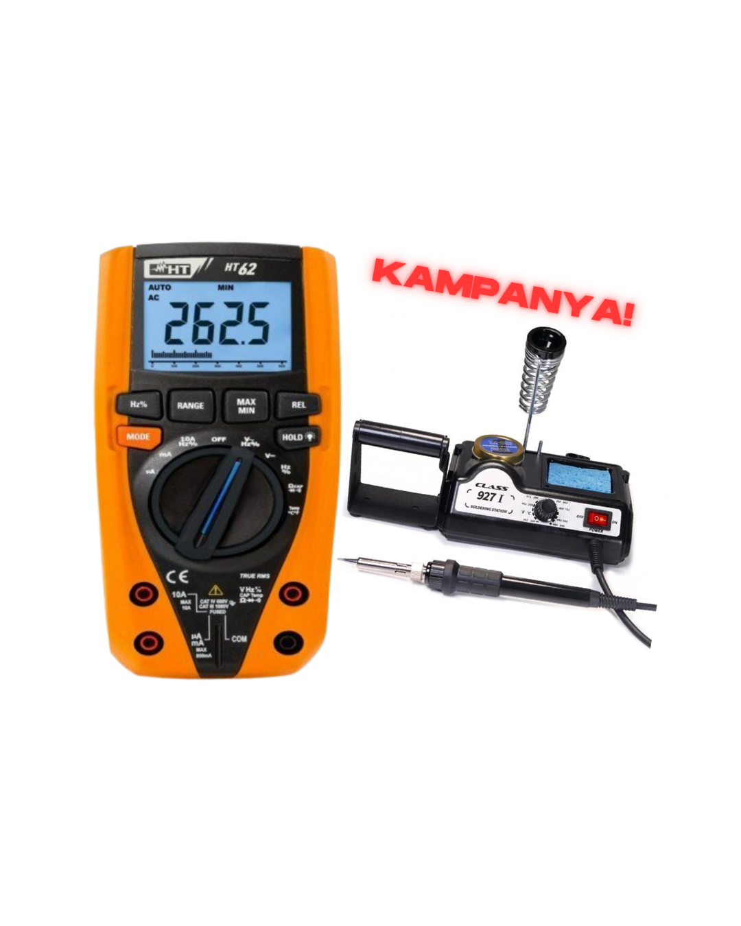 HT-Italia HT62 True RMS Dijital Multimetre Kampanyası - Class 927-I Isı Ayarlı Analog Havya Hediyeli