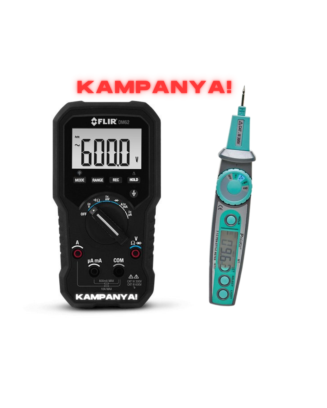 FLIR DM62 True RMS 600V Multimetre Kampanyası - MT-1630 1/2 Kalem Multimetre Hediyeli