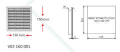 150x150x38 Filtreli Fan Kapağı