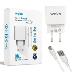 Weko WK-21435 2.1 Amper Şarj Başlığı ve Type C Kablo