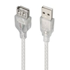 POWERMASTER 3 Metre Şeffaf USB Uzatma Kablosu