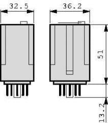 60.13.8.012.0040 11 Pinli; Soket Tipi; AgNi; 3CO 10A; 12V AC