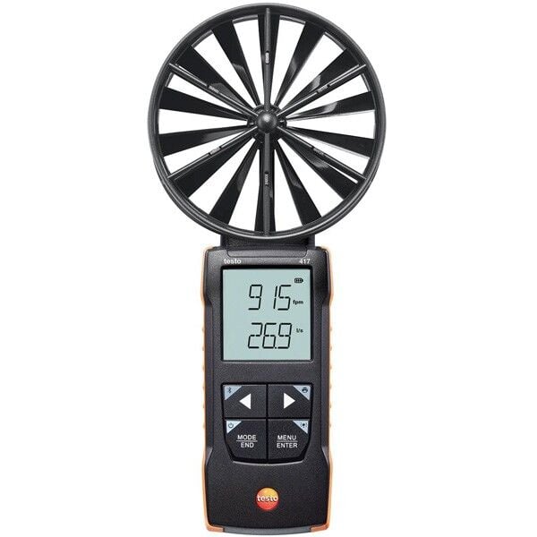 Testo 417 Akıllı Hava Hızı ve Debi Ölçer | 100mm Pervaneli Anemometre
