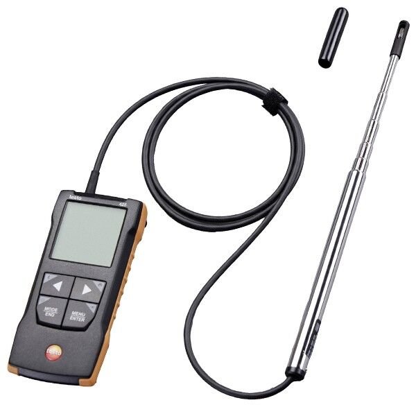 Testo 425 Akıllı Kanal İçi Anemometre | Teleskopik Problu Hava Hızı ve Debi Ölçer