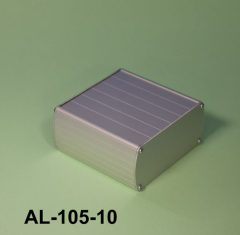AL-105-10 110 x 50 x 100mm Alüminyum Profil Kutu Siyah Eloksal - Siyah (Kulaklı) - Siyah