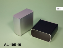 AL-105-10 110 x 50 x 100mm Alüminyum Profil Kutu Siyah Eloksal - Siyah (Kulaklı) - Siyah
