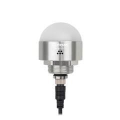 Ø50 M30 Somun Bağlantılı LED İndikatör M12 Konnektör RGY Buzzer Gümüş Gövde MS 9602.24VDC