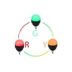 Ø50 M30 Somun Bağlantılı LED İndikatör RGY Buzzer Siyah Gövde MS 9604.24VDC