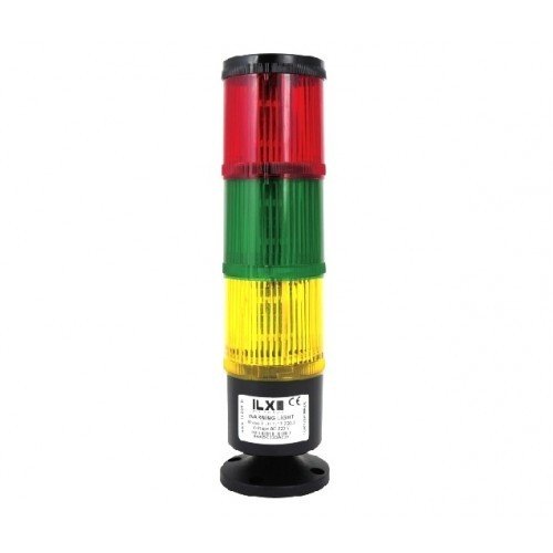 İLX 3 Katlı Işıklı Kolon İkaz Lambası T7 220 VAC - Ses Var - Multi