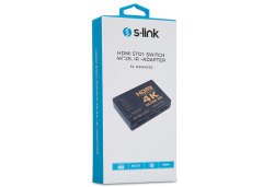 S-link SL-HSW4K55 HDMI 5TO1 SWITCH 4K 2K IR +Adaptör