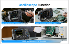 FNIRSI 2D15P 3’ü 1 Arada 100MHz 2 Kanallı Fosfor Osiloskop + Multimetre + Sinyal Jeneratörü