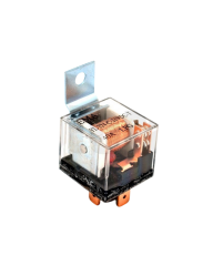 24V 40A Kırmızı Ledli Çift Platin Şeffaf Mini Röle 5 Fişli