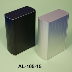 AL-105-15 110 x 50 x 150mm Alüminyum Profil Kutu Siyah Eloksal - Siyah (Kulaklı) - Sarı