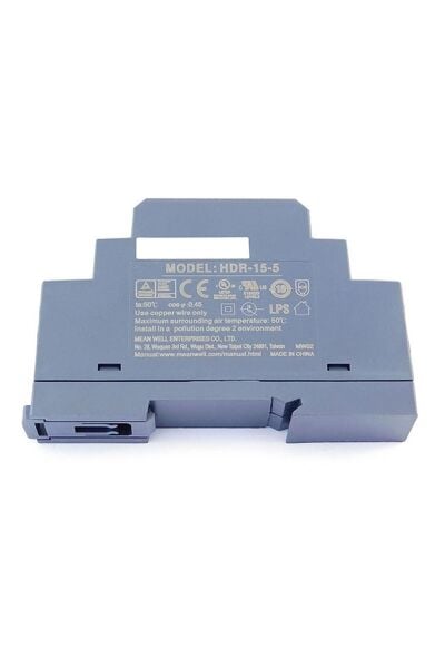 Mean Well HDR-15-5 12W 5V 2.4A DIN Ray Güç Kaynağı