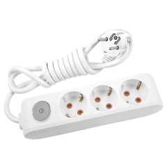 Multi-let Üçlü Priz Anahtarlı Topraklı Kablolu Çocuk Korumalı 5 Metre