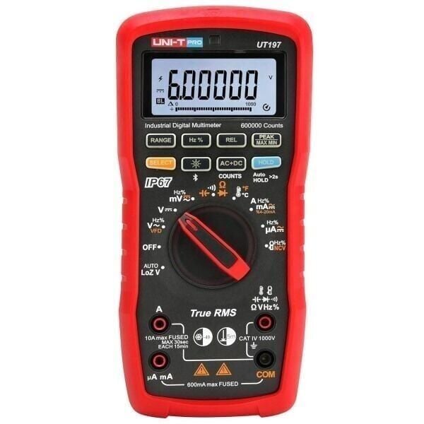 UNI-T UT197 Endüstriyel True RMS Dijital Multimetre | 600000 Count, IP67, CAT IV 1000V