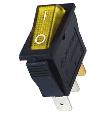 IC-113 TEKLİ DAR IŞIKLI ANAHTAR ON-OFF 3P SARI