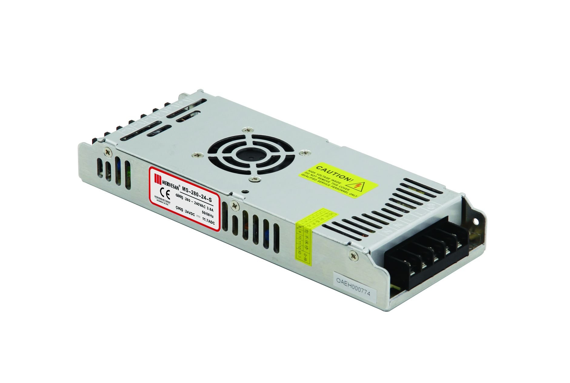 Mervesan MT-280-24-S 24 VDC 8.5 Amper (SMPS)