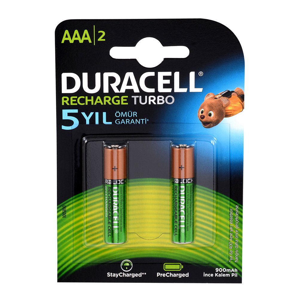 Duracell 1.2V 900 mAh AAA Şarjlı İnce Kalem Pil 2li