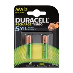 Duracell 1.2V 900 mAh AAA Şarjlı İnce Kalem Pil 2li