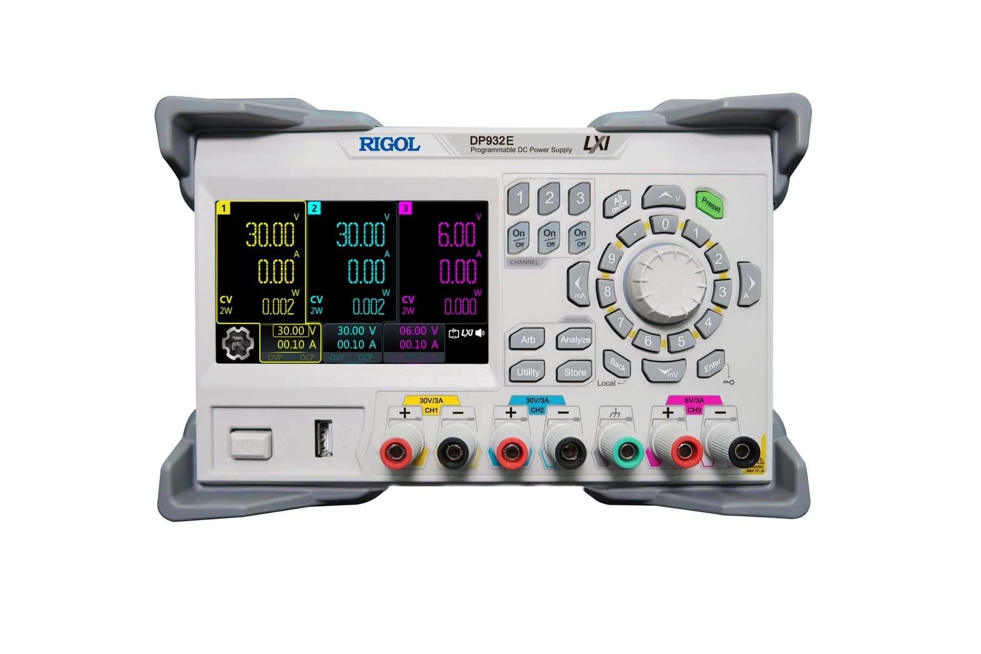 Rigol DP932E 198W 3 İzole Çıkışlı 3A Programlanabilir DC Güç Kaynağı