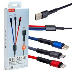 Powermaster JKX-N04 Usb To Micro Type-C Lightnin 3'lü