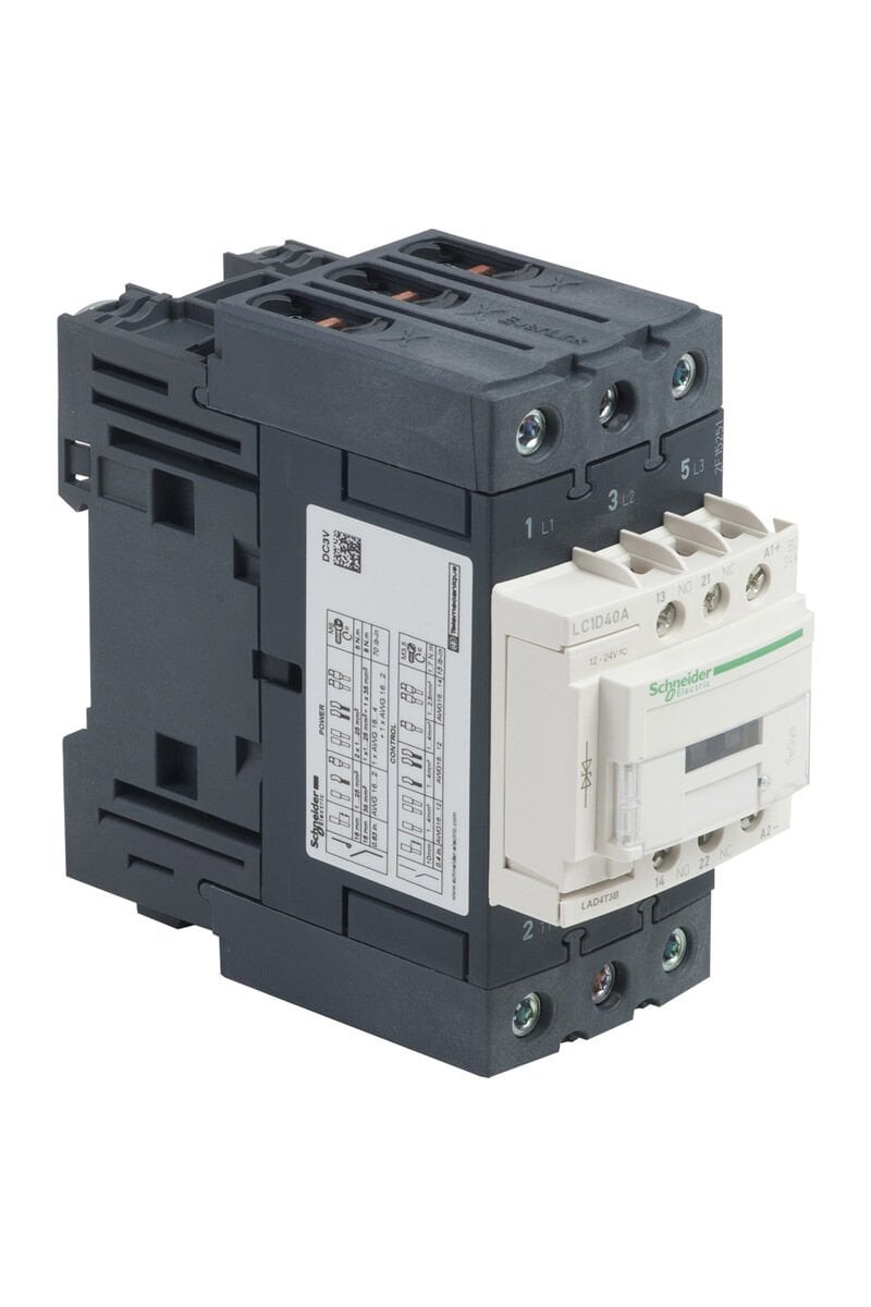 Schneider LC1D40ABD 24VDC 18.5kW 1NA+1NK Kontaktör