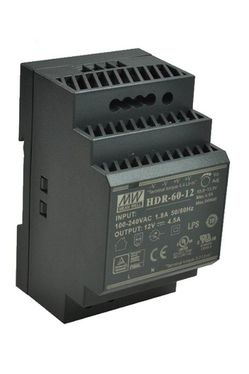 Mean Well HDR-60-12 54W Yeni Seri Ray Montaj