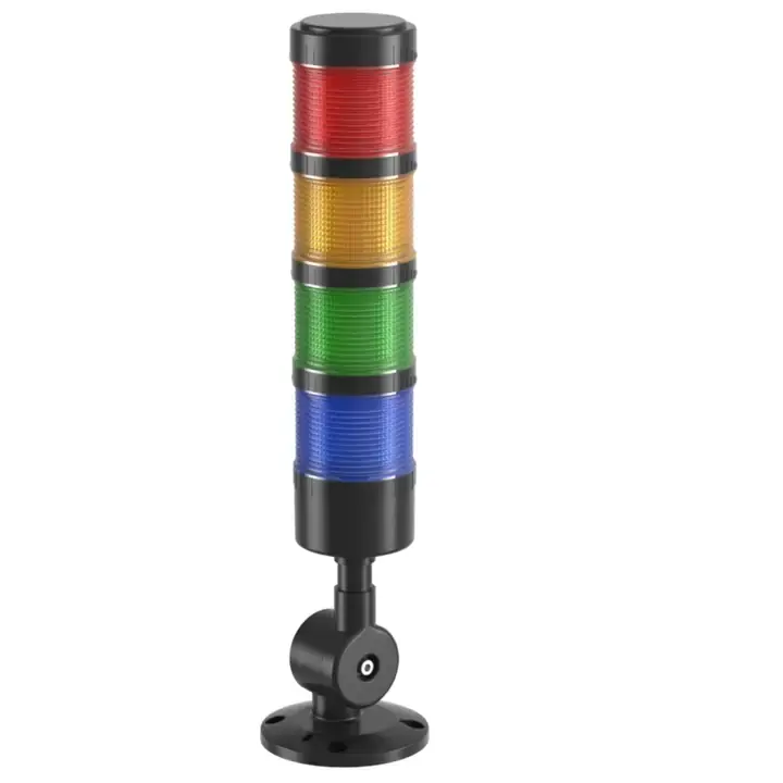 SIRON D014-4B-P 24V DC 4 Katlı 4 Renkli Buzzerlı Tepe Sinyal Lambası PNP
