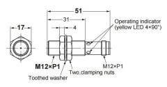 E2B-M12KS04-M1-B1 M12 PNP/NO Konnektörlü İndüktif Sensör OMRON