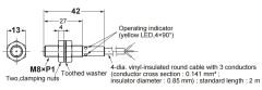 E2B-S08KS02-WP-B1-2M M8 PNP/NO 2M Kablolu İndüktif Sensör OMRON