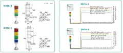 SIRON D016-4B-P 24V DC 4 Katlı 4 Renkli Buzzerlı Alüminyum Gövdeli Tepe Sinyal Lambası PNP