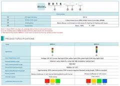 SIRON D016-4B-P 24V DC 4 Katlı 4 Renkli Buzzerlı Alüminyum Gövdeli Tepe Sinyal Lambası PNP