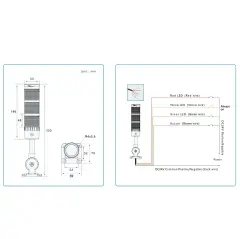 SIRON D017 24V DC 3 Katlı 3 Renkli Buzzerlı Tepe Sinyal Lambası NPN/PNP