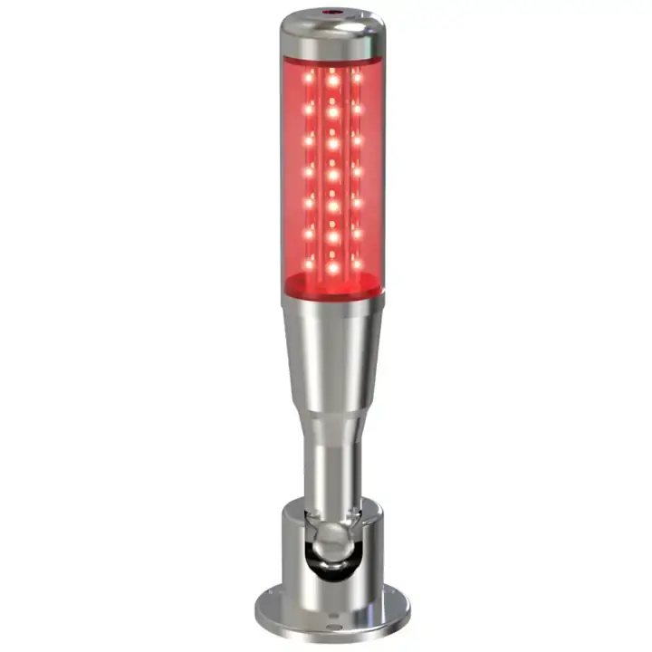 SIRON D021-B-3-P Tepe Sinyal Lambası Tek Katlı 3 Renkli Buzzerli 24V DC PNP Alüminyum Gövde Şeffaf PC IP20