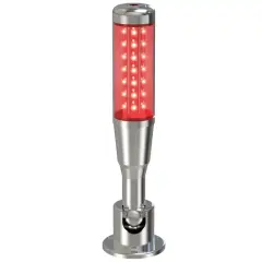 SIRON D021-B-3-P Tepe Sinyal Lambası Tek Katlı 3 Renkli Buzzerli 24V DC PNP Alüminyum Gövde Şeffaf PC IP20