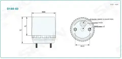 SIRON D180-60R Tepe Sinyal Lambası Kırmızı Buzzerli 24V DC NPN PNP IP65 60 Çap