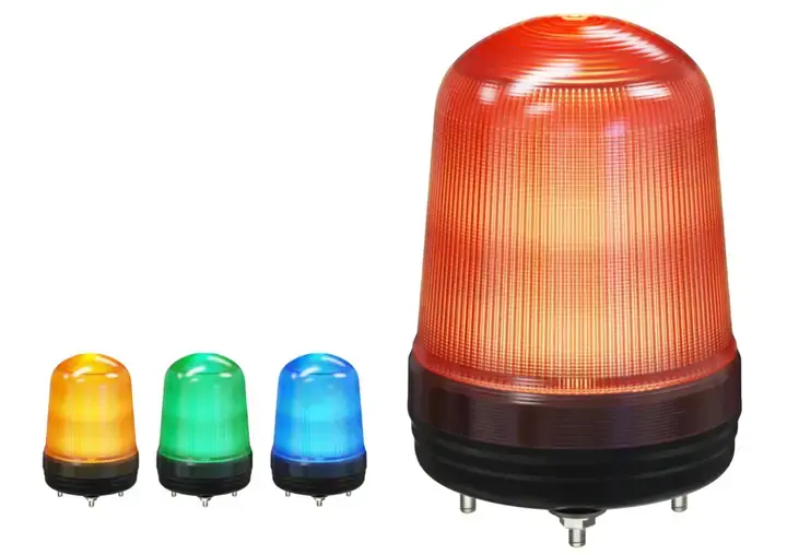 SIRON D181-80C Tepe/Sinyal Lambası 24V DC Turuncu Buzzerli IP65 80 mm