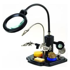 Class MG-01 Masa Üstü Ledli Büyüteç Havya Standlı Pcb Tutuculu