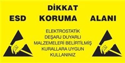 Antistatik Koruma Alanı Tabelası 15x30cm