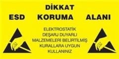 Antistatik ESD Koruma Alanı Tabelası 15x30cm