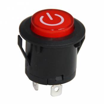 IC-180E 26mm Yaylı Rocker Buton Işıksız Power Simgeli