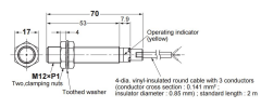 Omron E2B-M12LS04-WP-B1 2M 4mm Algılama Endüktif Sensör