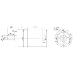 24V 37mm 200 Rpm Redüktörlü DC Motor