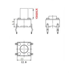 TAC SWITCH 12X12 10MM