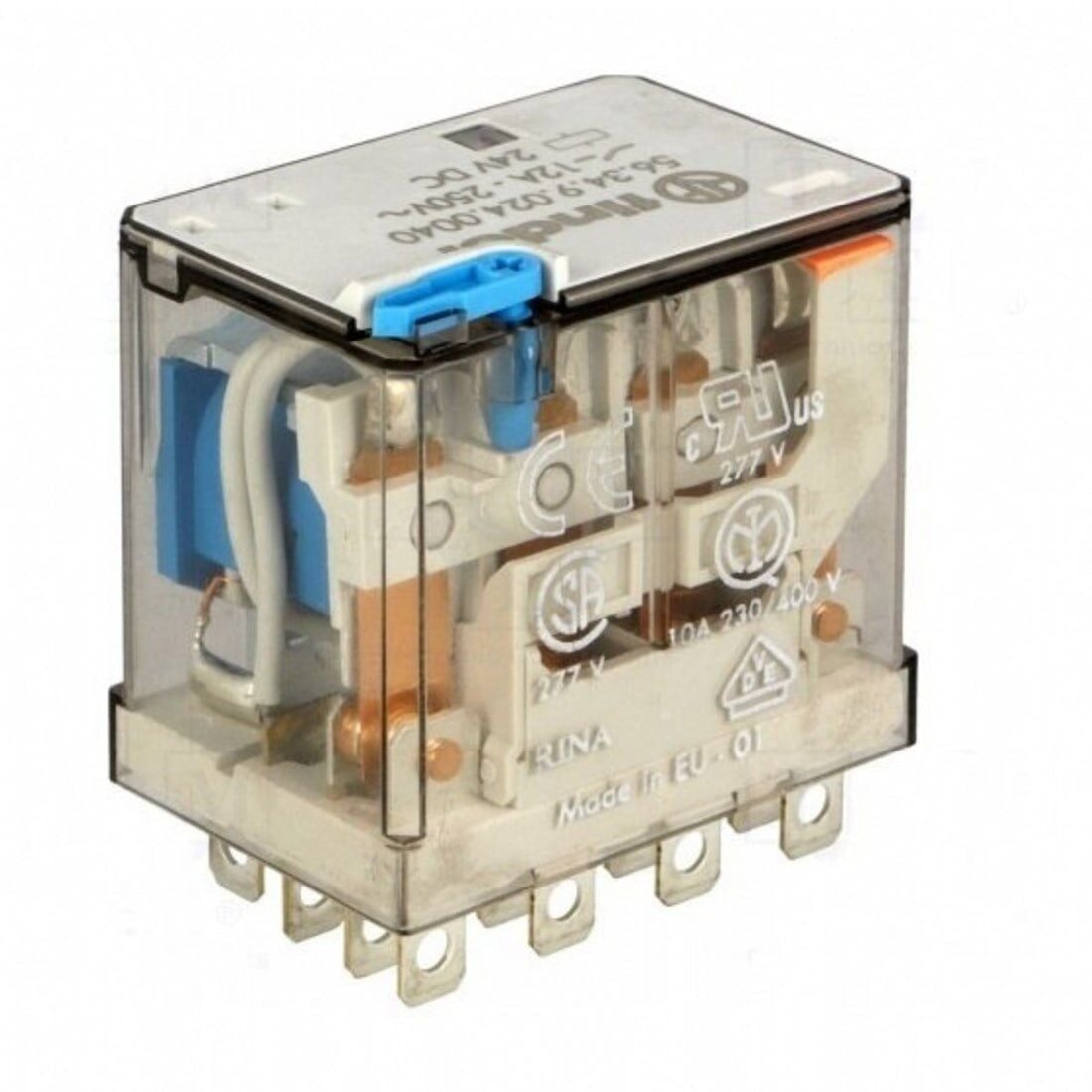Finder 56.34.9.024.0040 Soket Tipi Röle 4CO (4PDT) 12A 24V DC AgNi Kontaklı