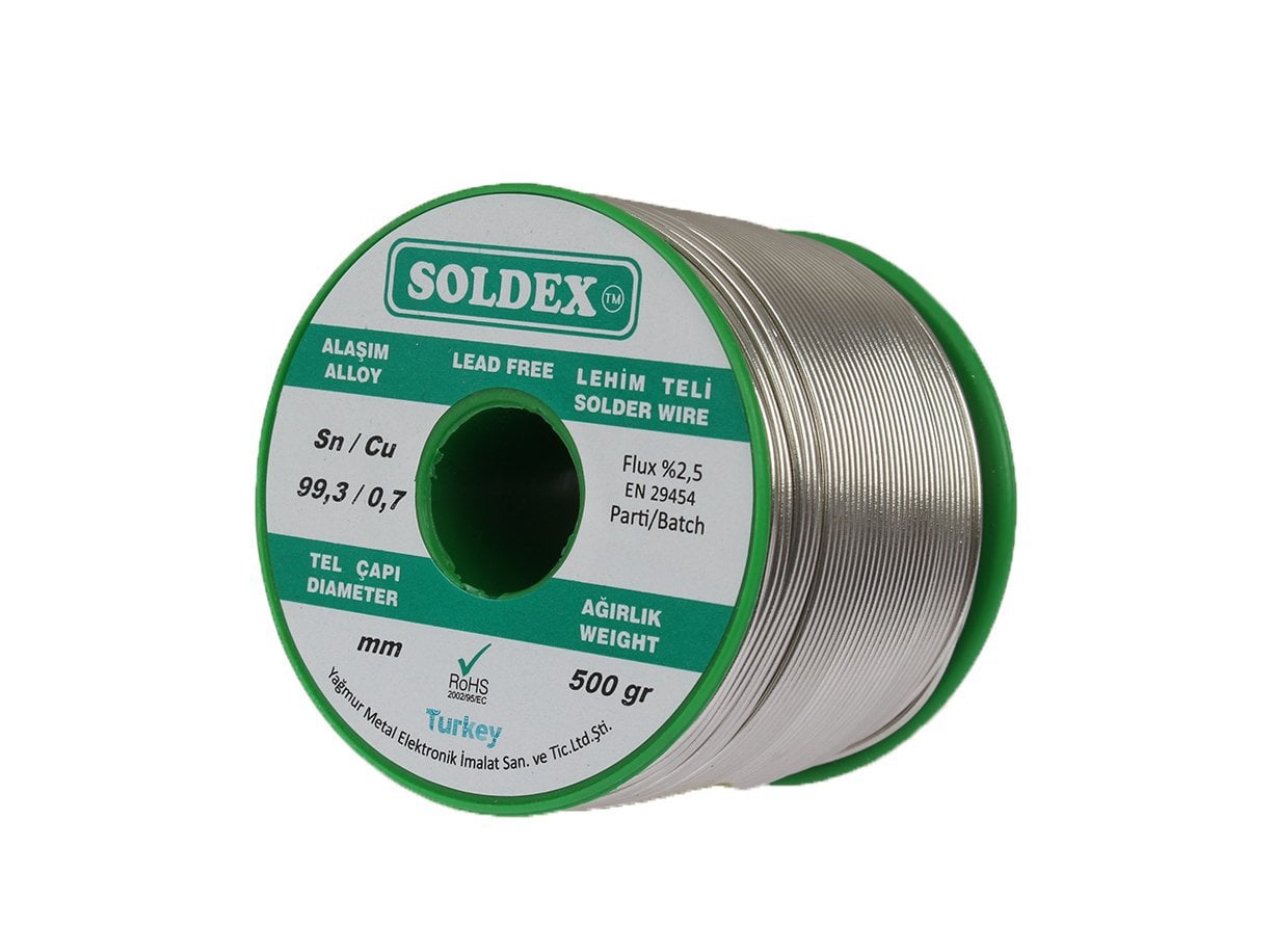 Sn99.3 Cu 0.7 1.00mm 500Gr Kurşunsuz Lehim Teli