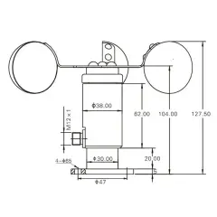 PCE-FST-200-201-U Akış Hızı Ölçer 0.5–50 m/s Analog Rüzgar Sensörü