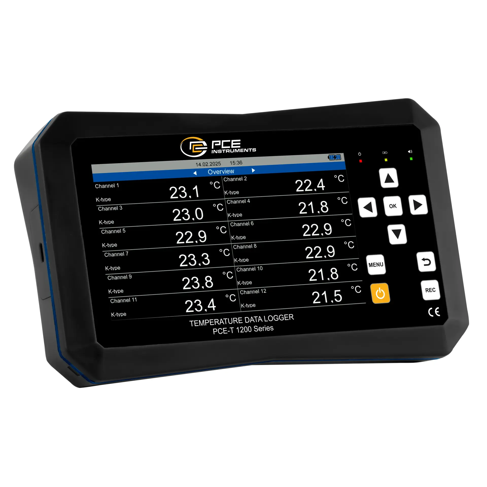 PCE-T 1220 12 Kanallı Data Logger Termokupl Sıcaklık Kayıt Cihazı